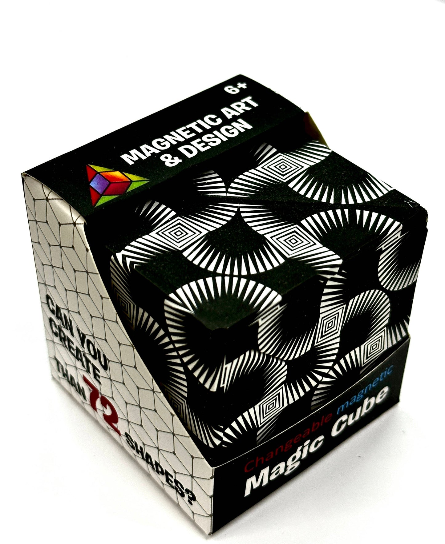 Shape Shifting Magic Cube Transforms Into Over 70 Shapes, Black And White